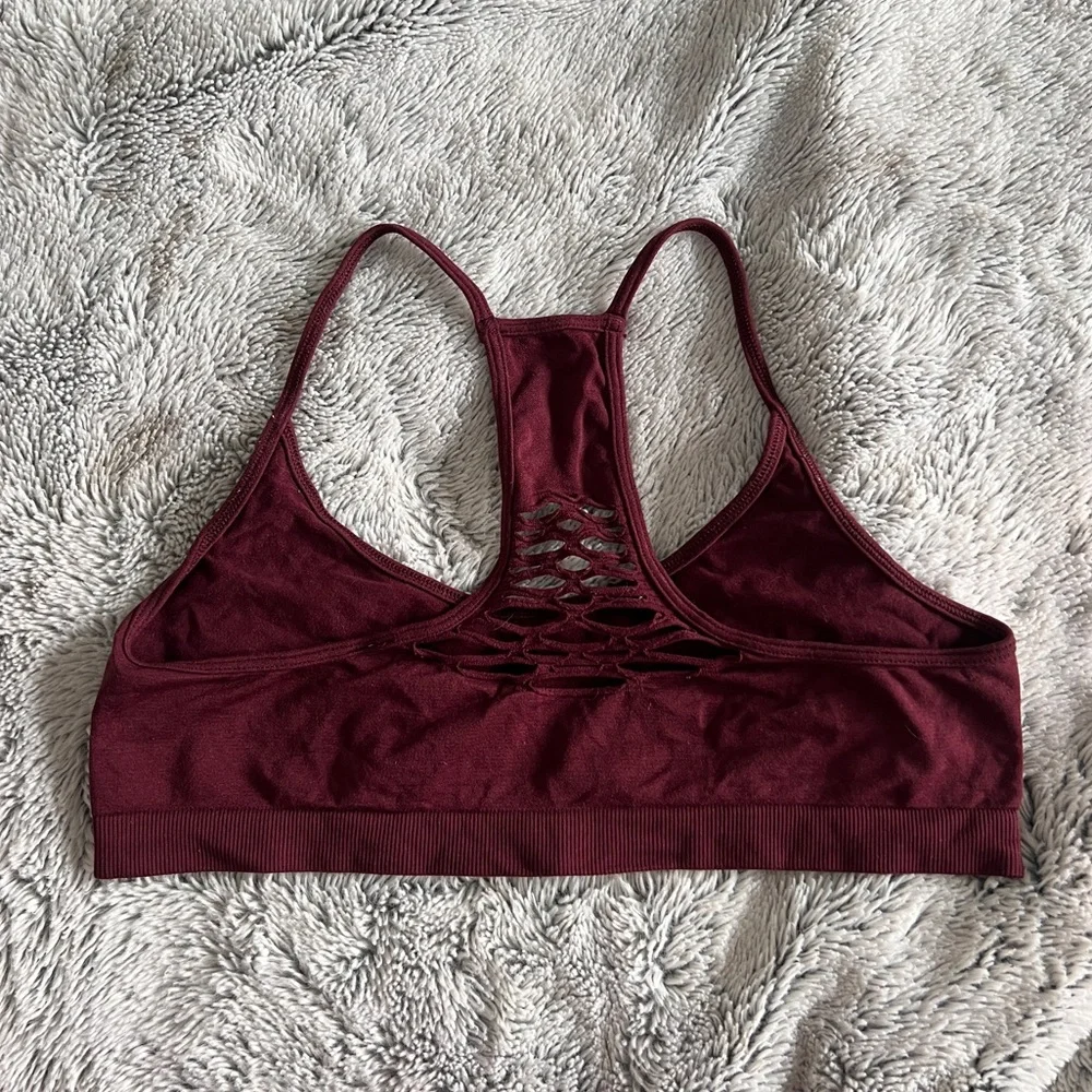 Aritzia TNA Seamless Wine Red Racerback Bralette - Picture 2 of 3